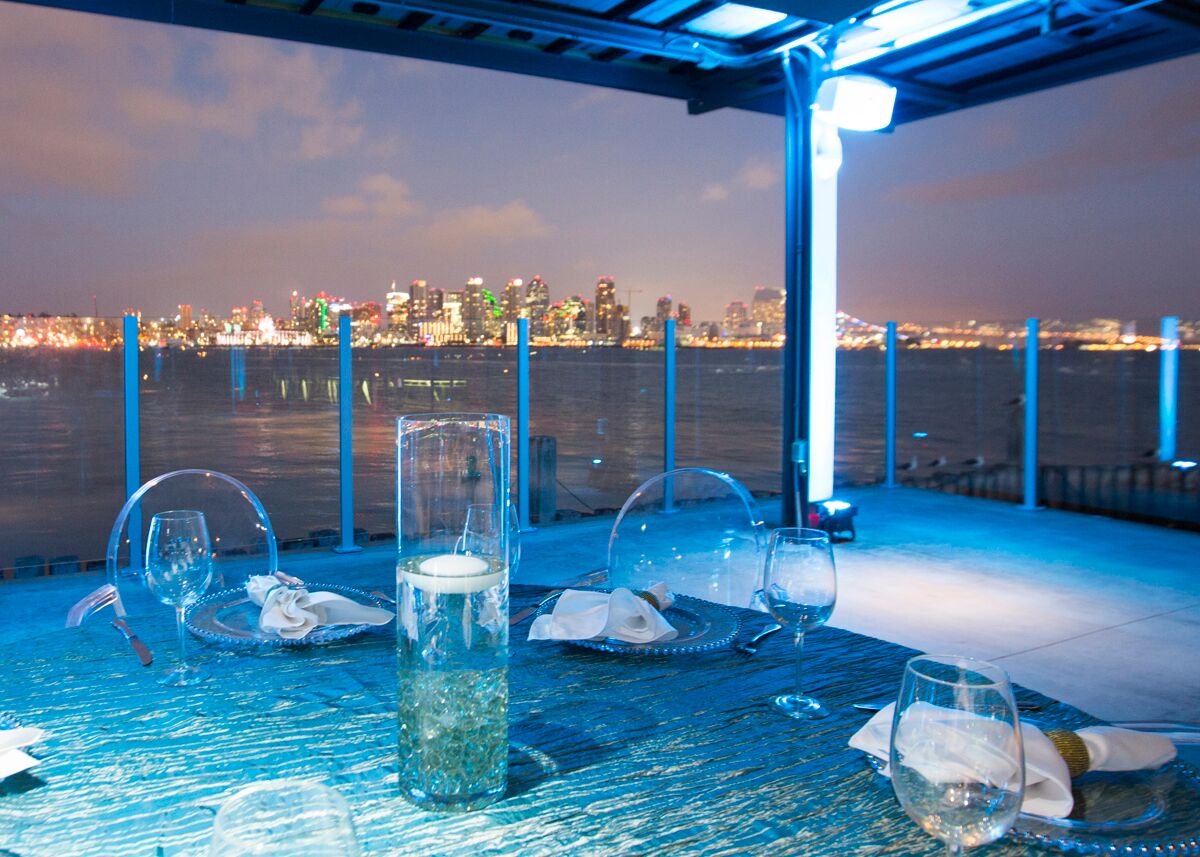Coasterra Harbor Float Reception Only: up to 500 Guests. Stunning view from San Diego Dowtown. 